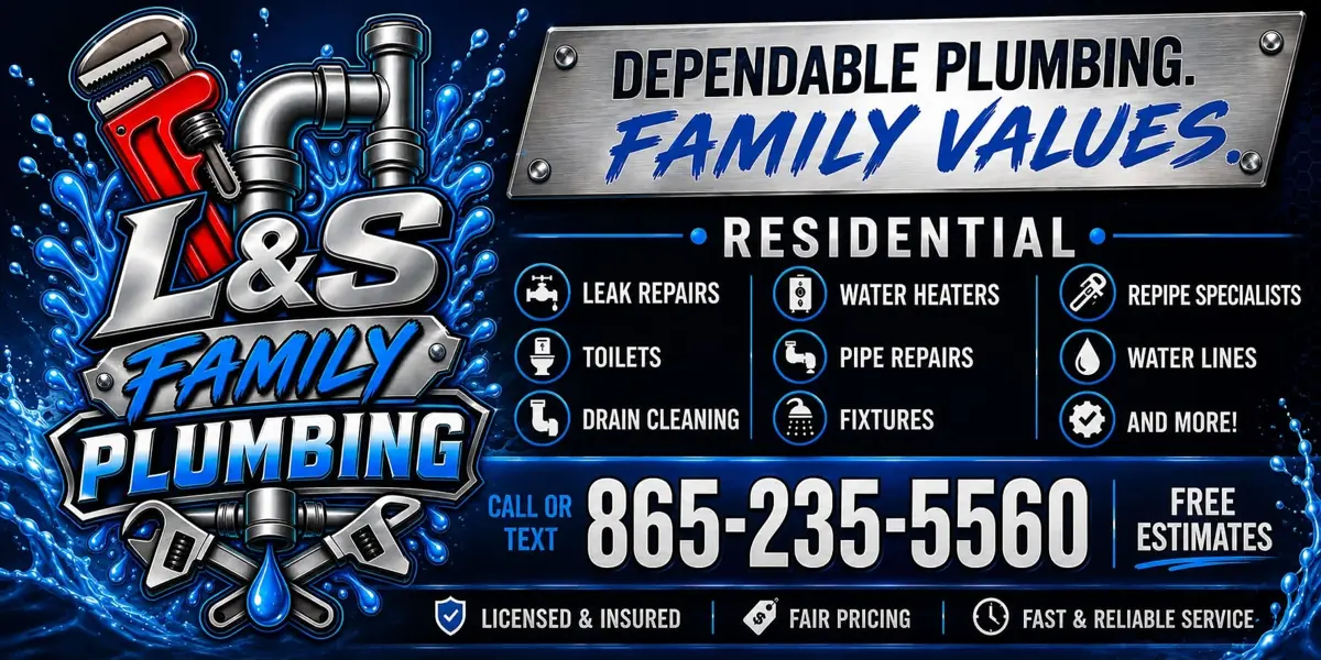 L&S Family Plumbing residential services banner